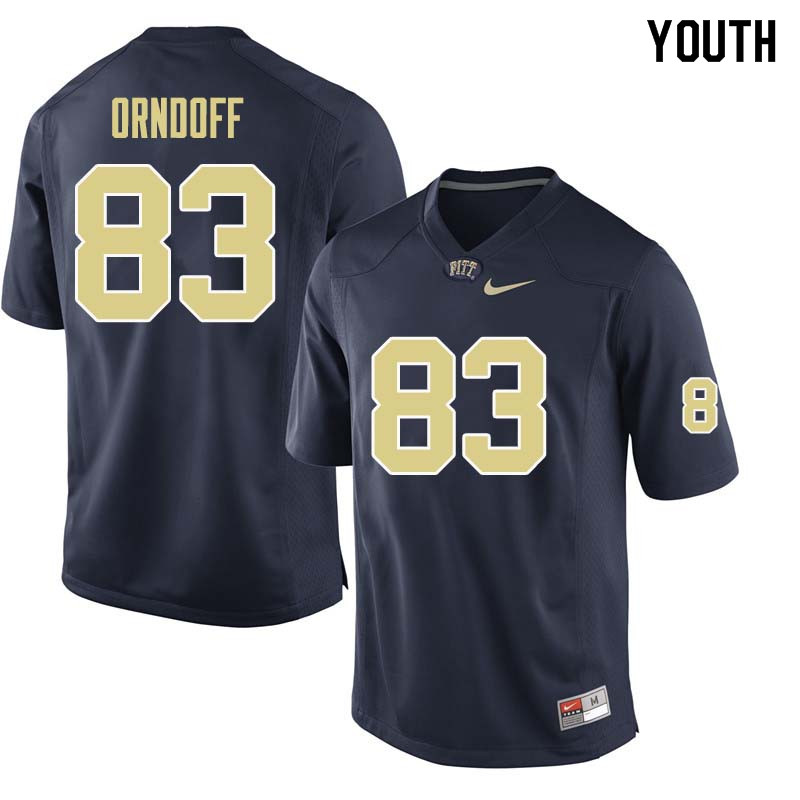 Youth #83 Scott Orndoff Pittsburgh Panthers College Football Jerseys Sale-Navy